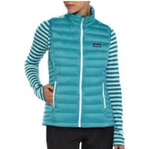 Patagonia Down Sweater Vest Blue Womens Size Small (Has a Small Flaws) See Pics